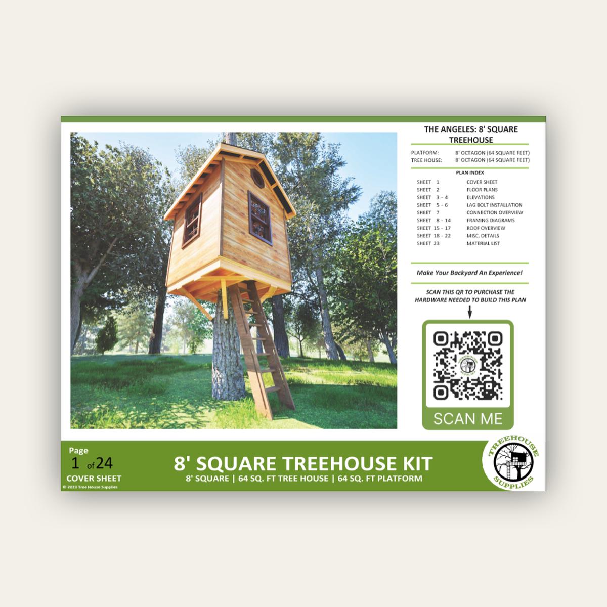 THE ANGELES 8 Square Treehouse Plan