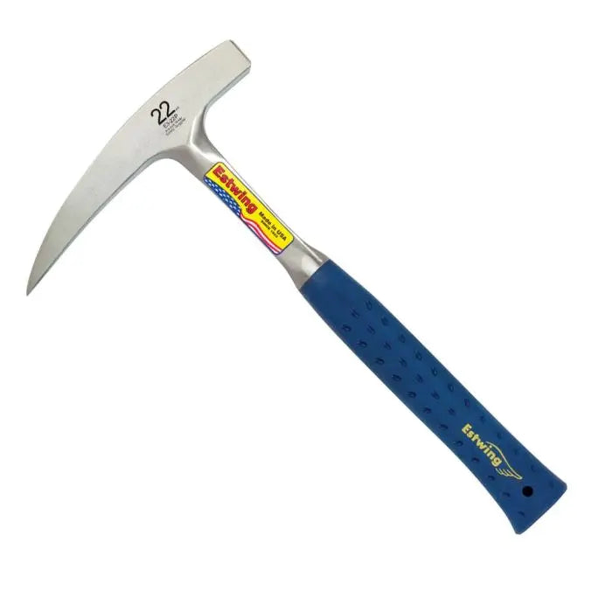 Estwing Pointed Tip Rock Pick 22oz Smooth Face – Blue Nylon Grip – E322P (13)