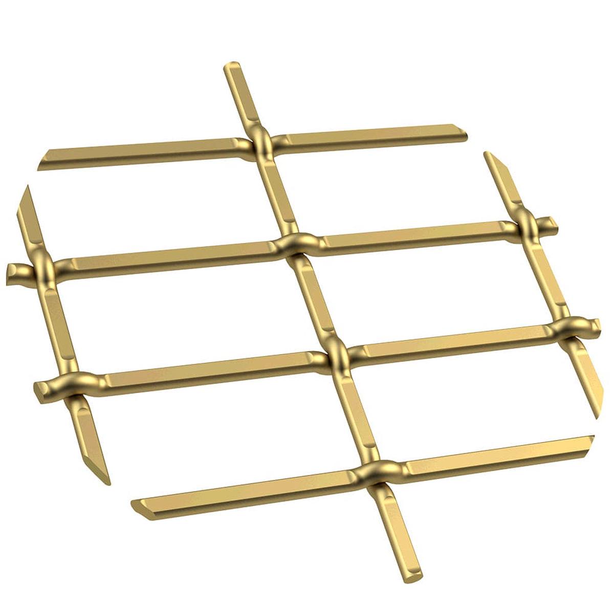 1 Flat Straight Weave Decorative Grille - Satin Brass 36 W x 24 L Sheet