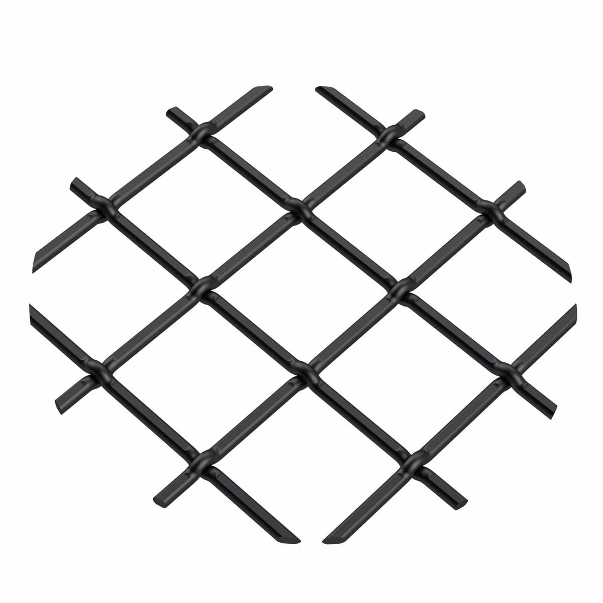 75 Multi-Crimp Single Diamond Decorative Grille - Flat Black 36 W x 24 L Sheet