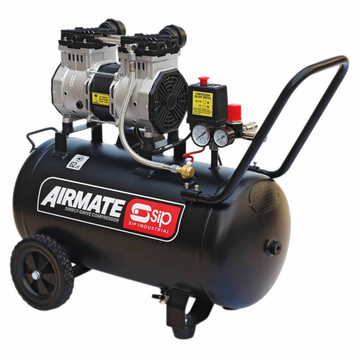 SIP 05479 DD 2hp 50ltr Low Noise Oil-Free Direct Drive Compressor 15kW 230V