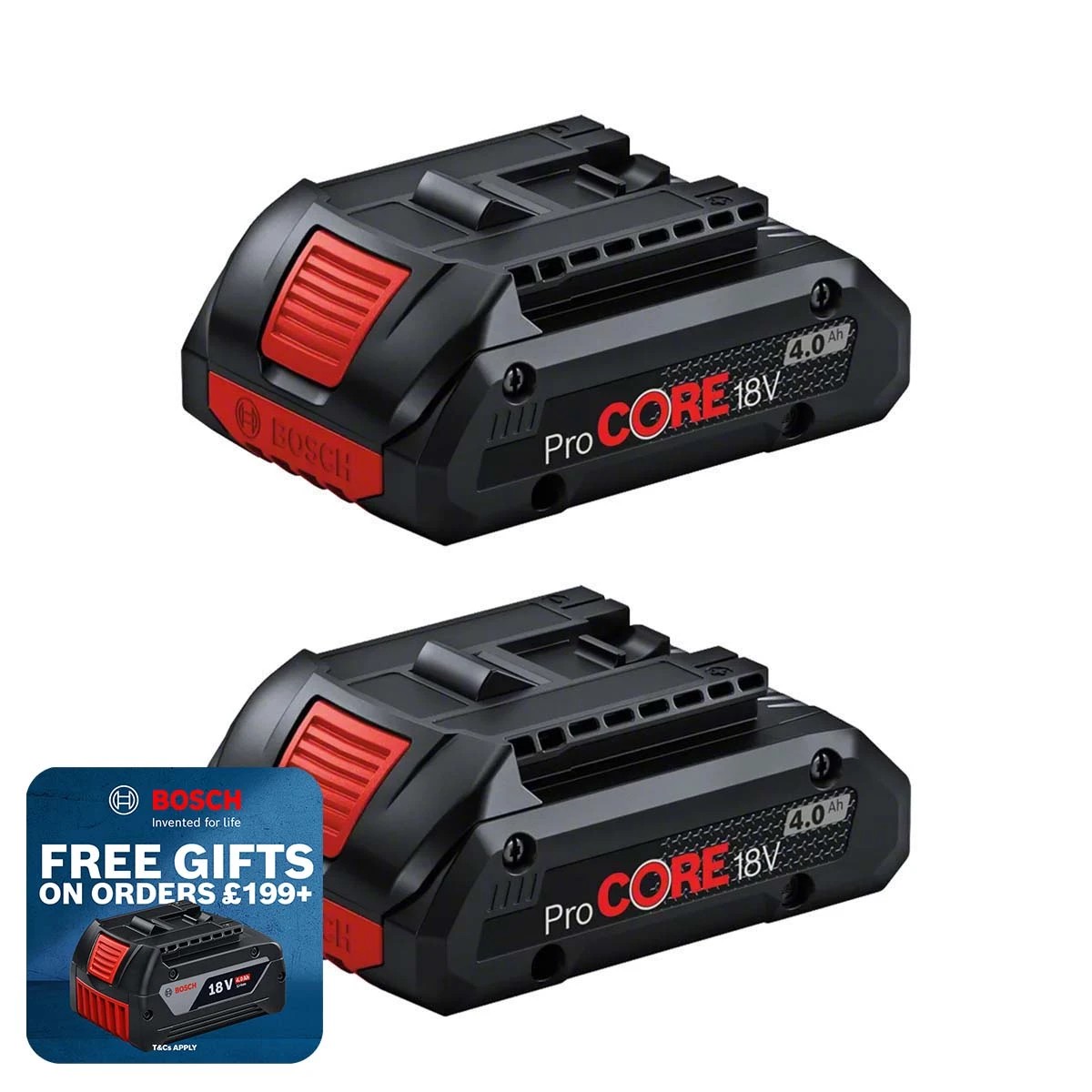 Bosch 18V 4Ah ProCore High-Power Compact Battery (Twin Pack)