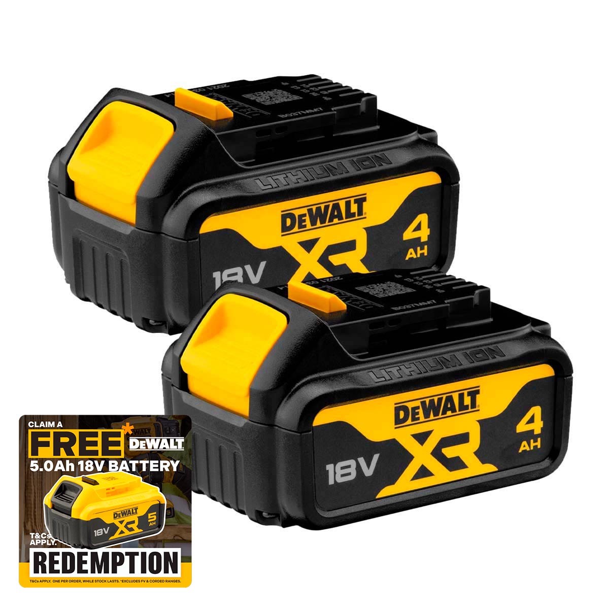Dewalt DCB182 40ah 18V XR Lithium Ion Li-Ion Batteries (2 Pack)