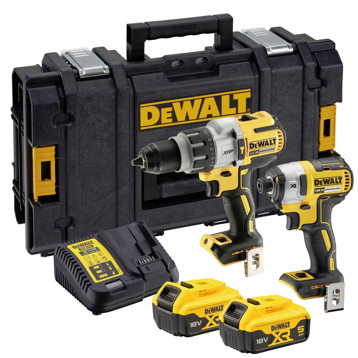 DeWalt DCK276P2-GB XR 18V Brushless Twin Kit with 2x 50Ah Batteries