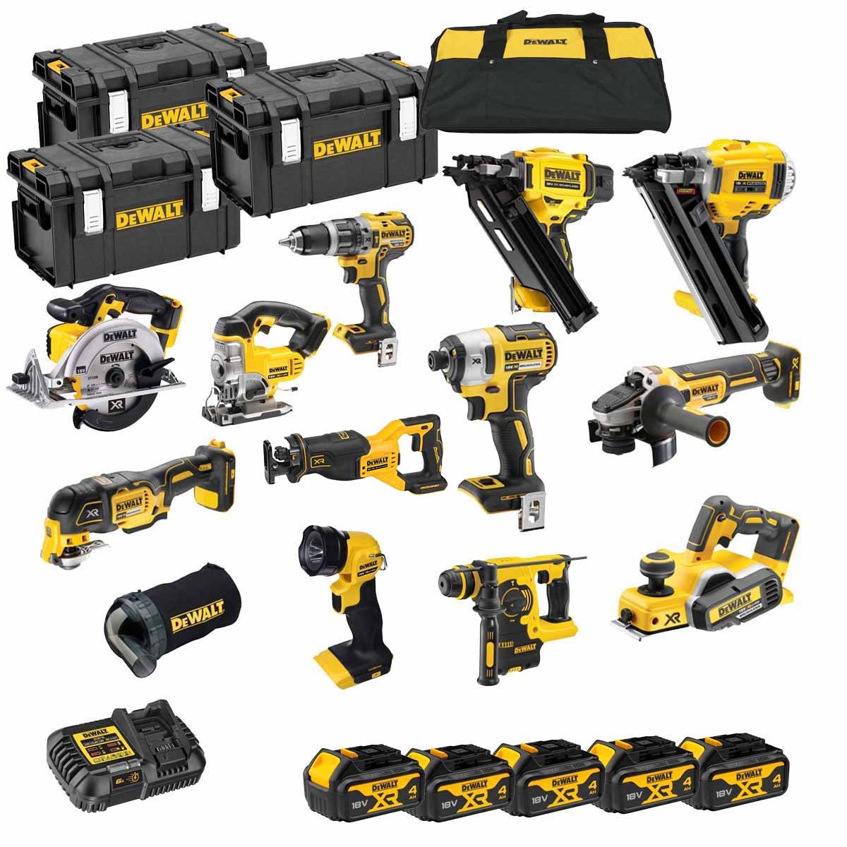 DeWalt TDKIT12 XR 18V 12 Piece Power Tool Kit with 5x 40Ah Batteries