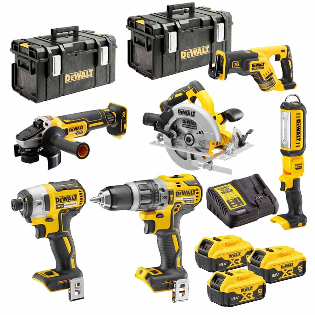 DeWalt DCK623P3 18V XR Brushless Compact Power Tool Kit 6pcs with 3x 50Ah Batteries