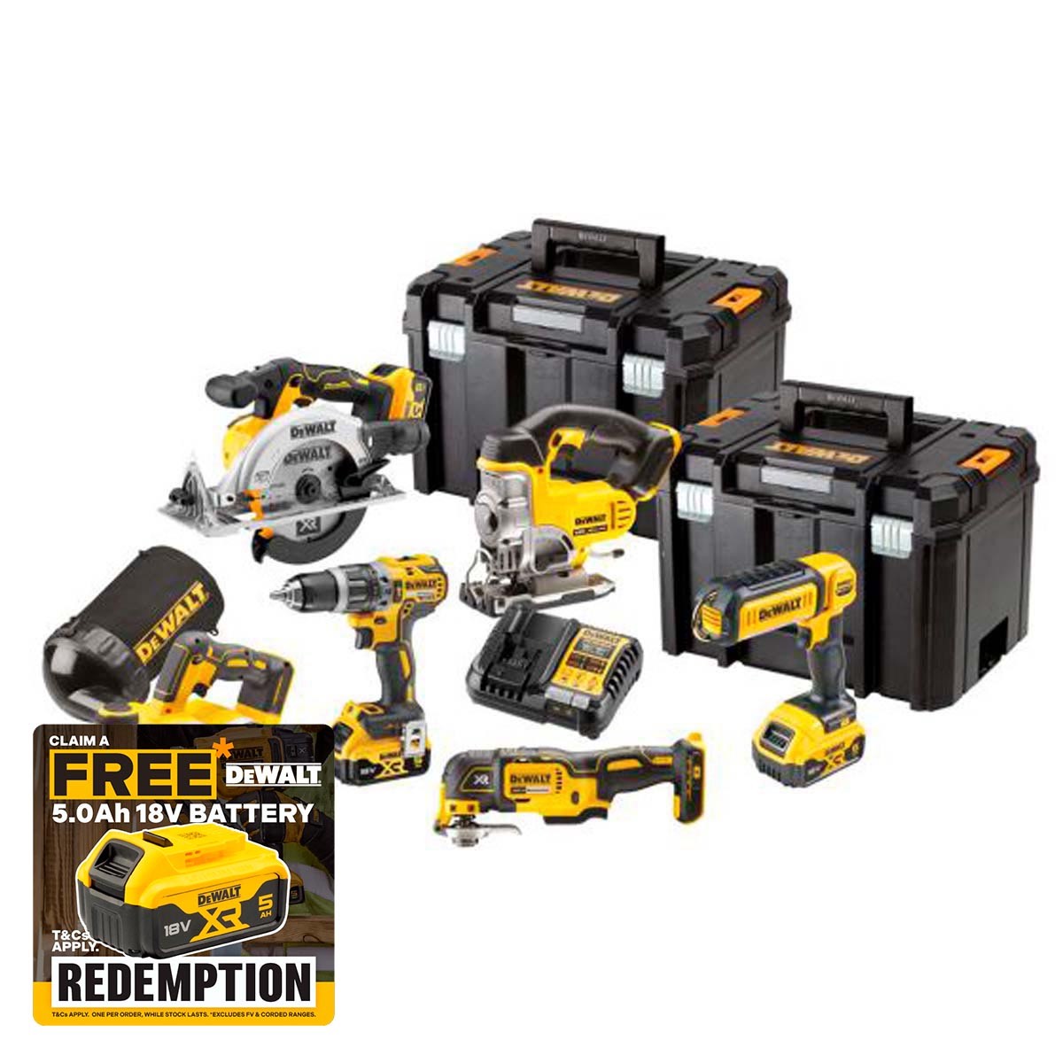 DeWalt DCK667P3T 18V XR 6-Piece Kit with 3x 50Ah Batteries