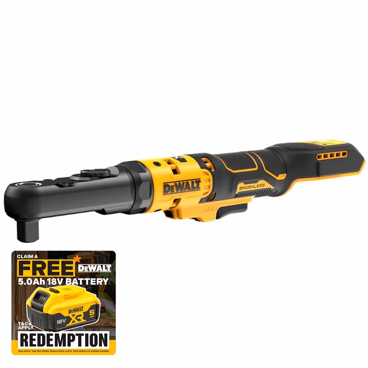 DeWalt DCF510N-XJ 18V XR Brushless 38 12 Sealed Head Ratchet (Body Only)