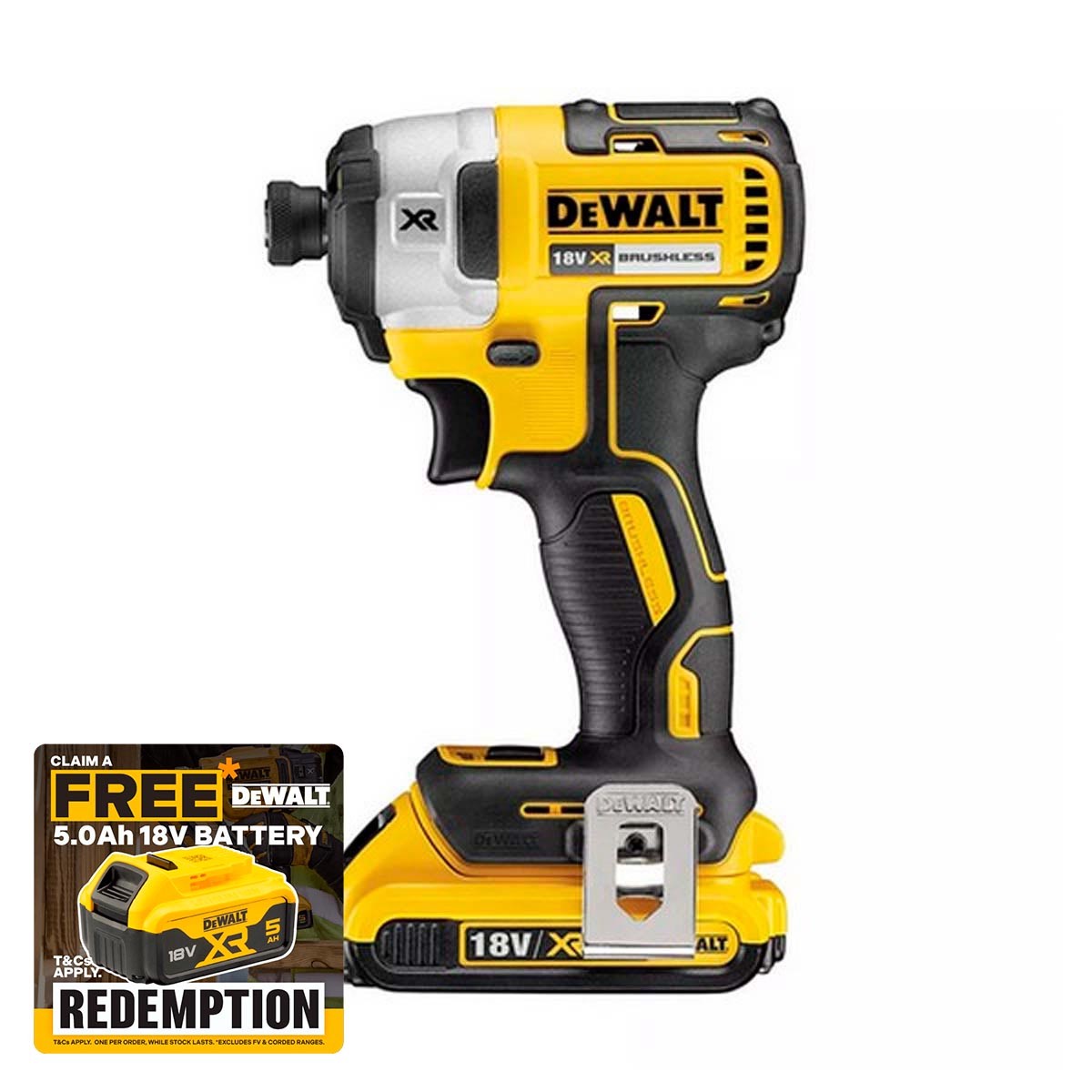 DeWalt DCF887P2-GB 18V XR Brushless 3 Speed Impact Driver with 2x 50Ah Batteries